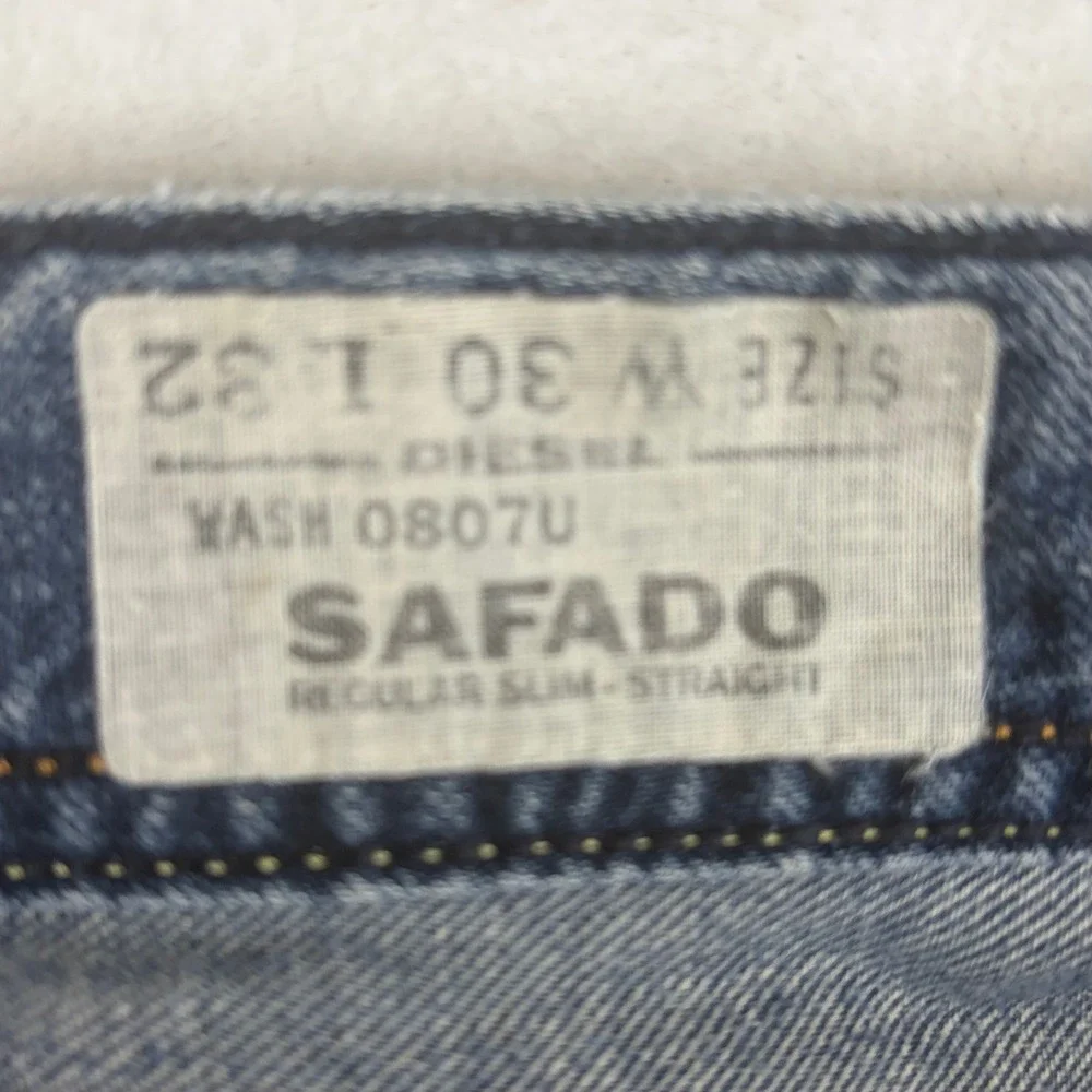 Diesel Safado Jeans Mens 30x32 Blue Regular Slim Straight 0807U Button Fly